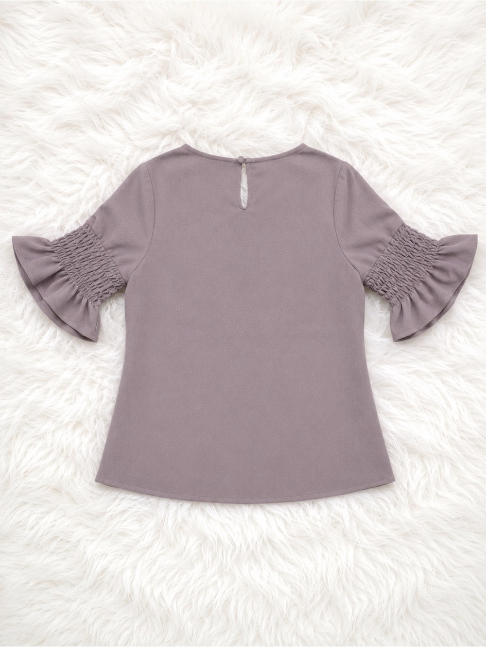 Mikarose NWT Lavender Blouse XS Ruffle Sleeve Boutique Top Modest Chic Boho - Picture 3 of 3